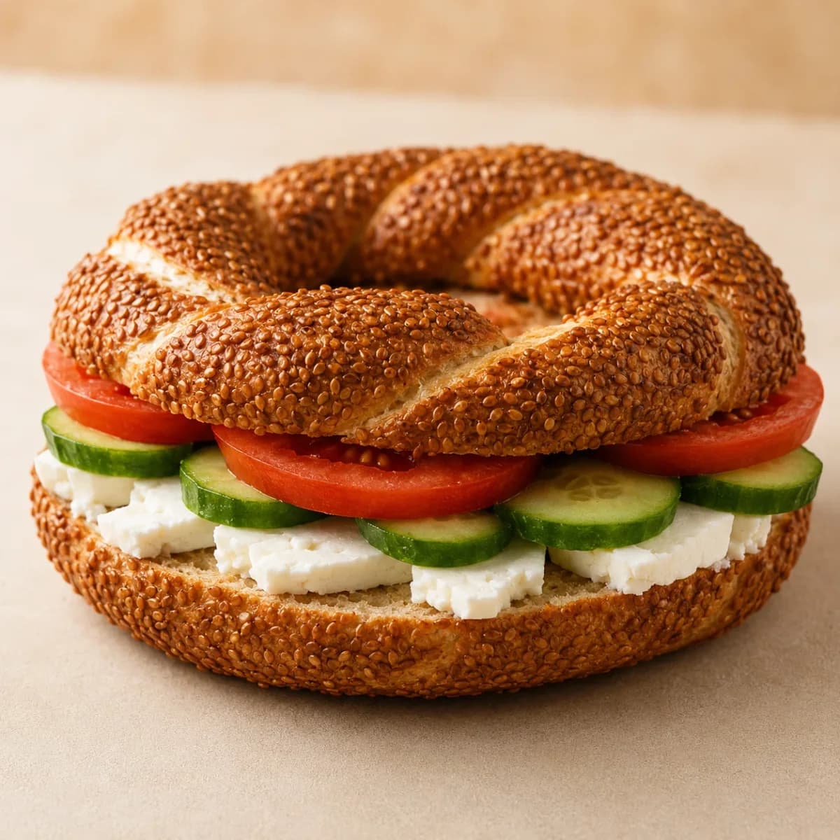 سیمیت پنیر،خیار،گوجه